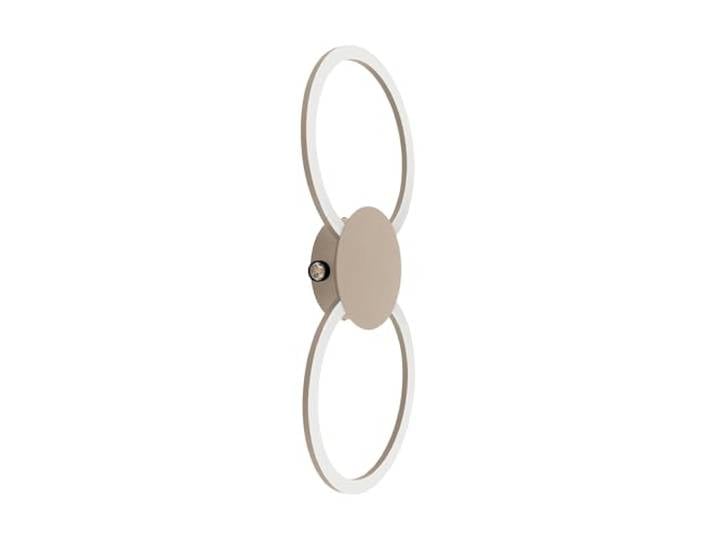 Eglo Applique murale LED Venticello\, lampe intérieure\, pour chambre\, avec deux anneaux LED\, métal couleur sable\, blanc chaud