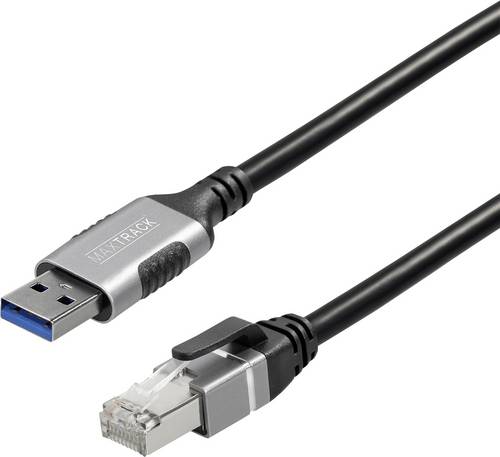 Maxtrack USB 3.2 Gen 1 (USB 3.0) / RJ45 Netzwerk Adapter CAT 6 [1x USB 3.0 - 1x RJ45-Stecker] 1.5m Schwarz