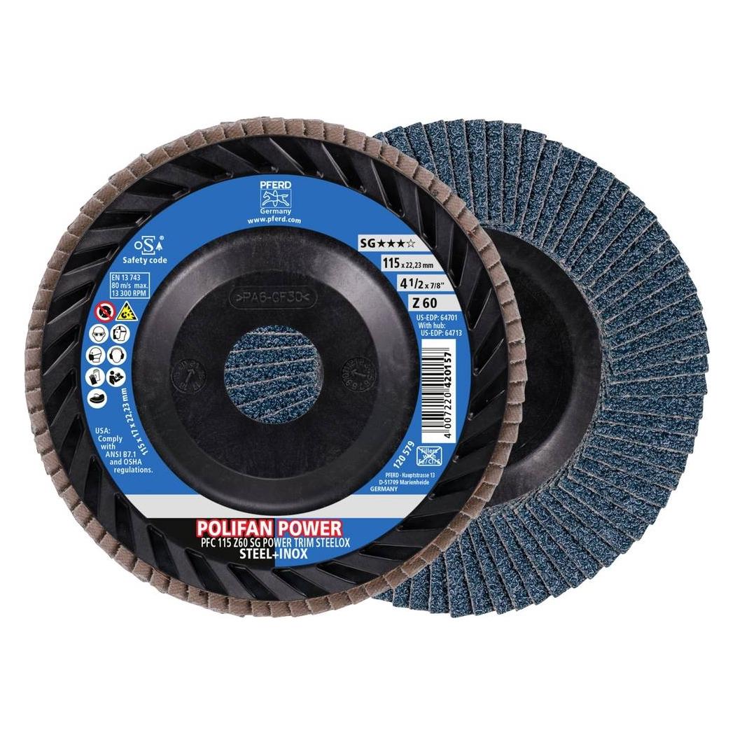 Pferd 67772116 PFC 115 Z 60 SG POWER TRIM STEELOX Fächerschleifscheibe Durchmesser 115 (60) (67772116)
