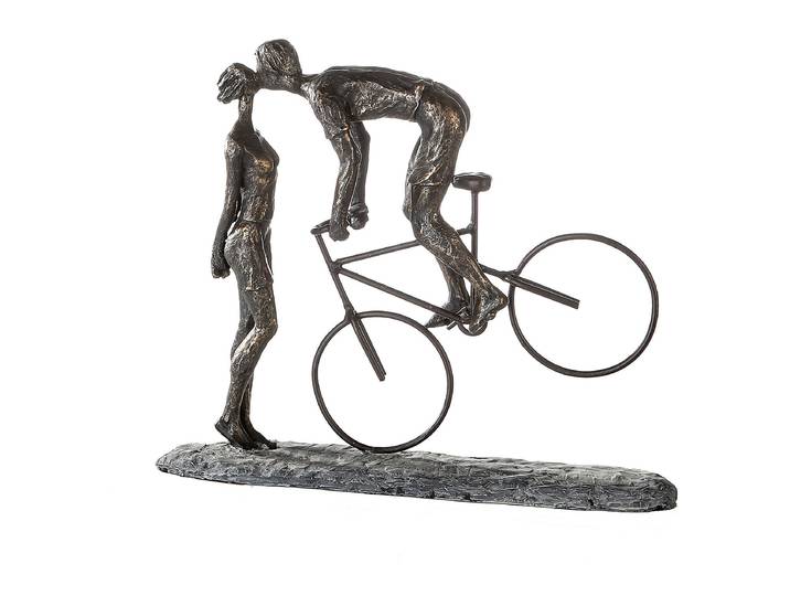 Skulptur Kiss me 36 x 30 x 9cm Braun