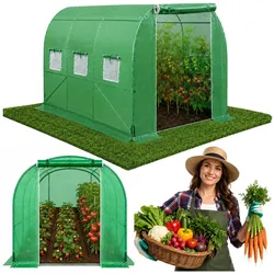 Gewächshaus für Gemüse, grüne UV-Fenster, 3,5 x 2 x 2 m, 7 m2