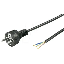 NKS 150 SW GG - Netzkabel, Schutzkontaktstecker, ger, 1,5 m, schw, offenes Ende