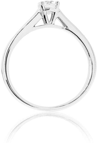 Solitaire Promesse En Or 375/1000 Blanc Et Diamant Femme