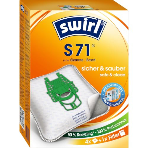 Swirl S 71 EcoPor stofzuigerzakken voor Siemens en Bosch, 4 stuks