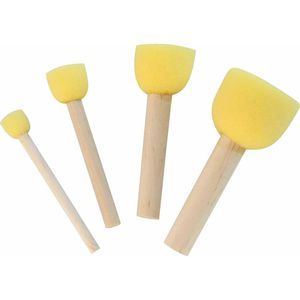 Kreul Pinsel 72160 Schwammstupf Set, Schwammpinsel, Größe Ø 13 - 40 mm, 4 Stück