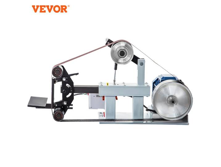 VEVOR ponceuse à bande électrique ponceuse d'établi meuleuse à bande polisseuse 1,5KW 2X82in vitesse Variable 3 modes pour outil de polissage fabrication de couteaux