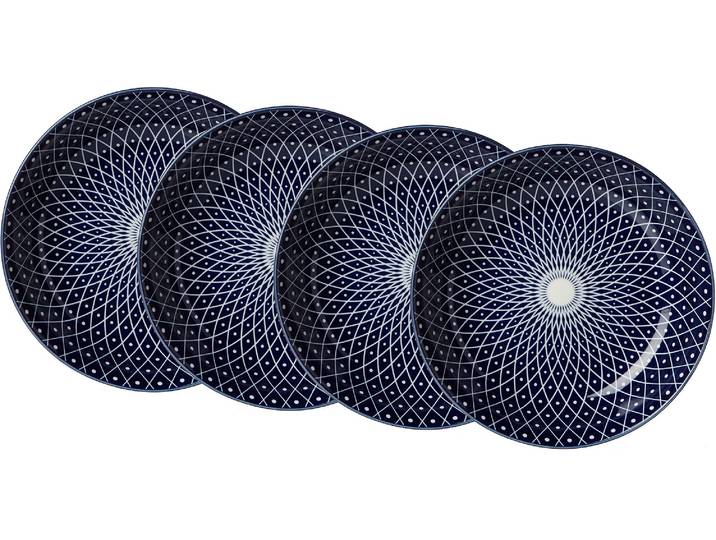 Suppenteller RITZENHOFF & BREKER ROYAL REIKO , weiss (weiß, blau), Ø:20,5cm, Keramik, Speiseteller, Suppenteller, Teller Set, Keramik