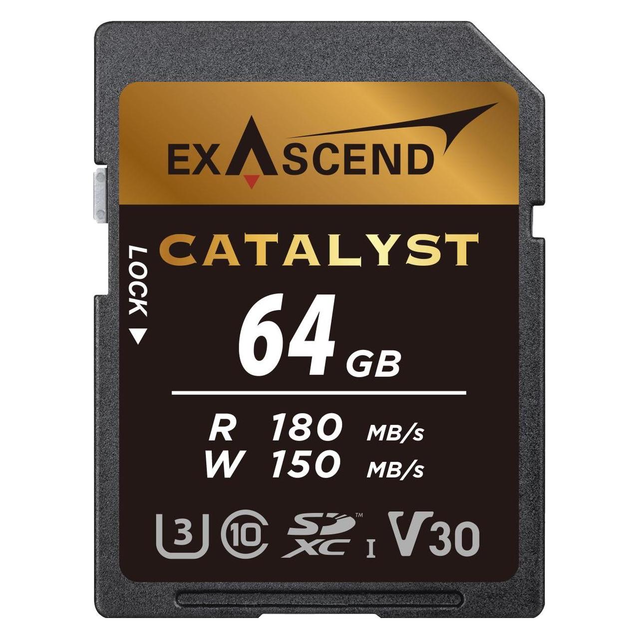 Exascend Catalyst 64GB (UHS-I SD V30) (64 GB, SDXC, U3, UHS-I) (EX64GSDU1)