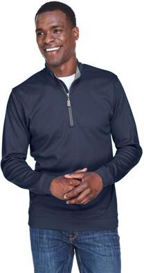 Devon & Jones DG479 Men's DRYTEC20 Performance Quarter-Zip Pullover T-Shirt in gray size Small   Cotton