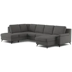 COTTA Wohnlandschaft mit Funktion Boom Stoff Anthracite