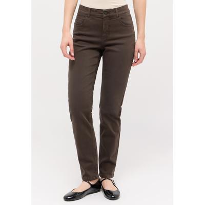 Straight-Jeans ANGELS "CICI", Damen, Gr. 34, Länge 28, braun (chocolate used), Denim/Jeans, Obermaterial: 92% Baumwolle, 6% Polyester, 2% Elasthan, slim fit, Jeans Straight-Jeans, Straight-Schnitt, Slim fit Passform, aus Baumwollmischung, Topseller