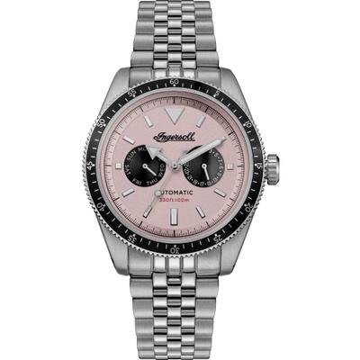 Automatikuhr INGERSOLL "The Outlaw", rosa (silberfarben), Armbanduhren, Herren, Automatikuhr, Armbanduhr, Herrenuhr, Mechanische Uhr, Edelstahlarmband, analog