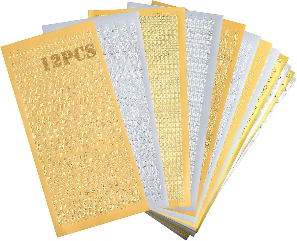 Wasletters voor kaarsen - 12 stuks - Goud en zilver - Creatieve DIY decoratie