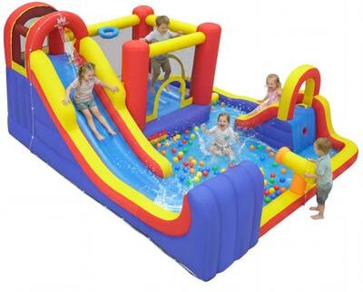 Costway 7-in-1 Outdoor Bounce House with Dual Slides and 680W Blower