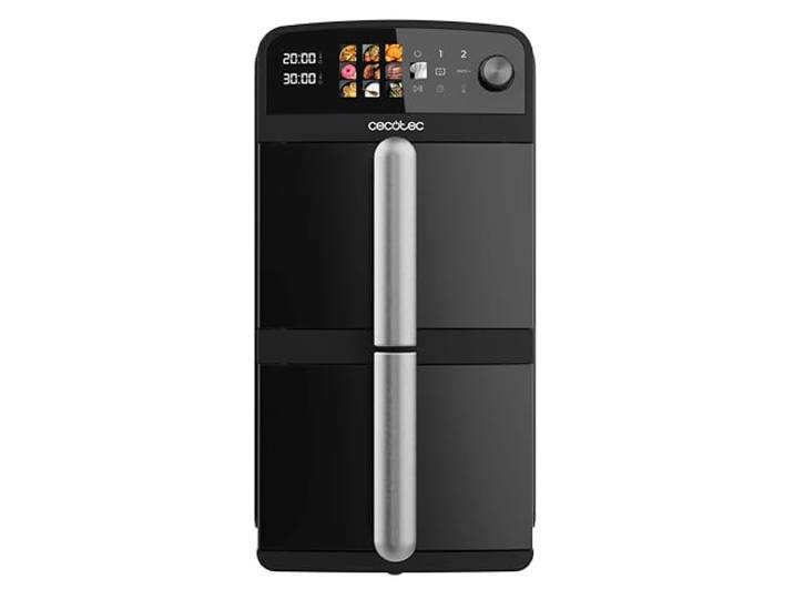Cecotec Friteuse à Air de 10L avec Cuves Superposées Cecofry DuoLevel 10000. 2400W\, Cuves de 5L\, Contrôle Tactile\, 6 Programmes Préconfigurés pour une Cuisson Rapide et Saine