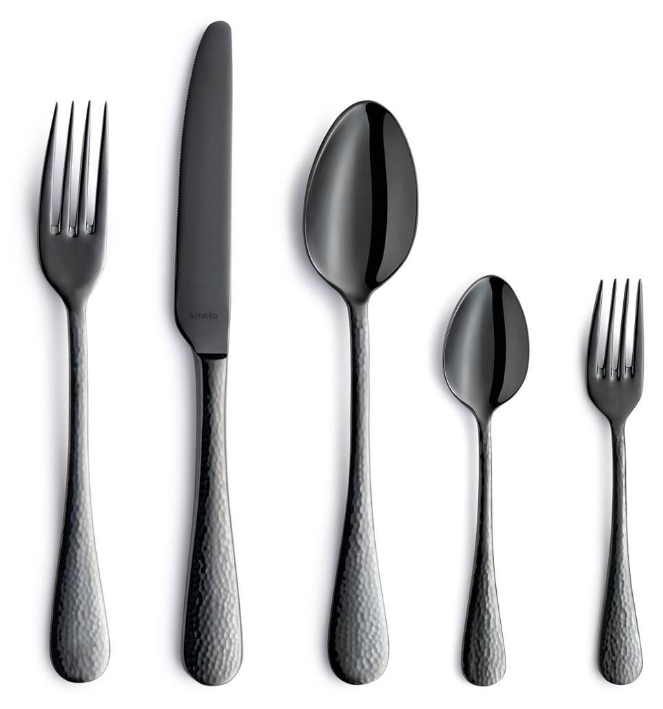 Amefa 30-tlg. Besteckset SIERRA 30-teilig schwarz gehämmert gehämmert