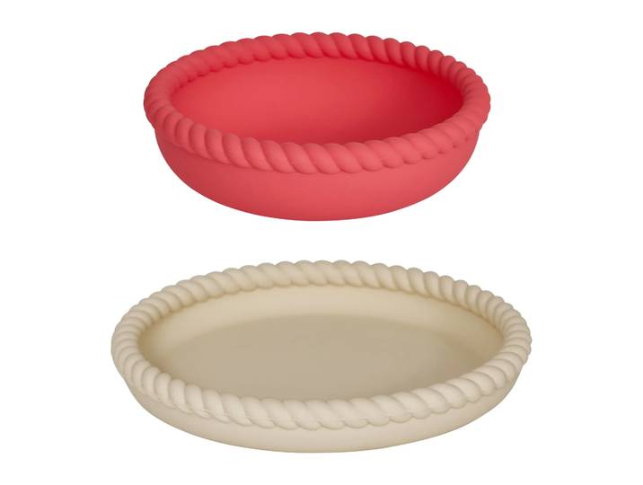 OYOY Assiette et bol Mellow Vanilla-CherryRed