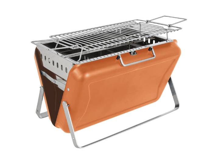 Flamino Koffer-Kohlegrill Orange tragbar