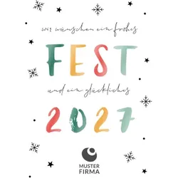 Geschäftliche Weinetiketten zu Weihnachten im Design "Frohes Fest" individuell gestalten