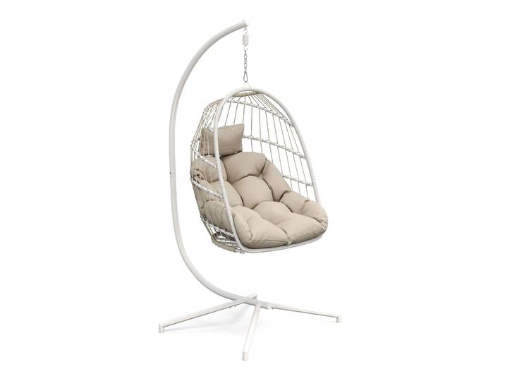 Hängesessel mit Gestell PERU weiss/beige
