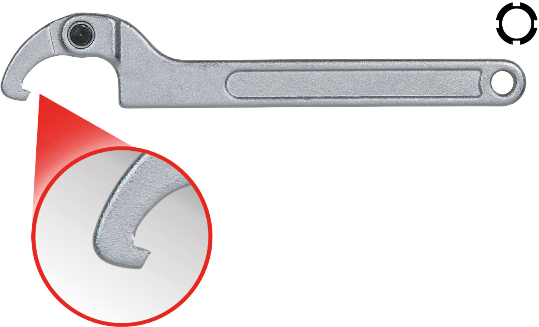 KS Tools Gelenk-Hakenschlüssel mit Nase, 120-180 mm (517.1320)