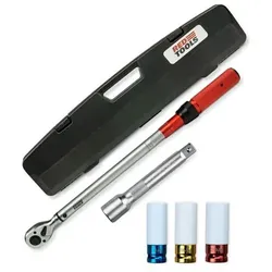 RED TOOLS Drehmomentschlüssel inkl. Stecknüsse & Aufbewahrungs-Koffer 40-220 Nm 1/2 Zoll