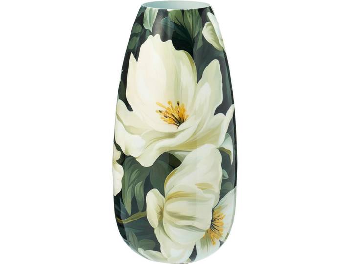 Home Styling Collection Metallvase Badu 15/15/30 cm, Grün, Metall, Rund, 30 cm, Dekoration, Vasen, Metallvasen