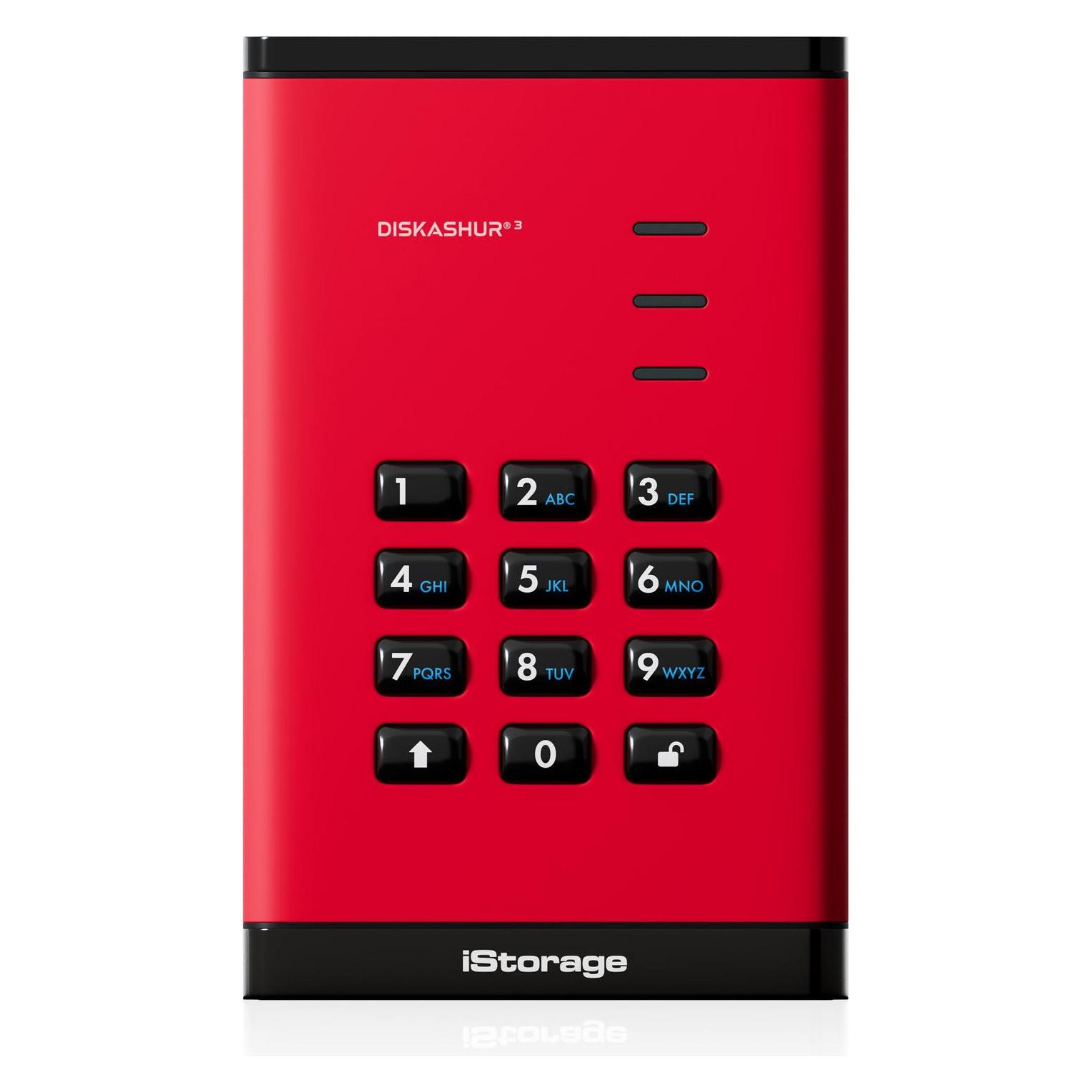 iStorage diskAshur3 SSD 8TB - Red (8 TB) (IS-DA3-256-SSD-8000-R)