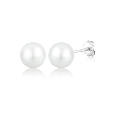 Paar Ohrstecker ELLI "Ohrringe Perlen Muschelkernperlen Elegant Basic 925 Silber", weiß, Ohrringe, Damen, Silber 925 (Sterlingsilber)