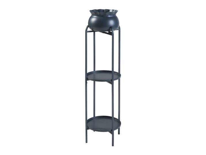 [en.casa] Blumenständer Altena, Schwarz, Metall, 27x94.5x27 cm, Wohnzimmer, Wohnzimmertische, Blumenständer