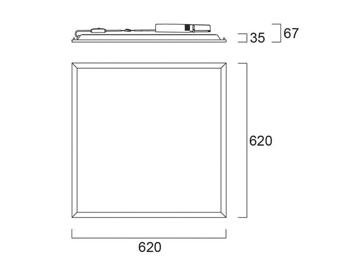 Sylvania LED-Einbaupanel START, weiß, 62x62 cm, on/off CCT 33 W UGR19 START, weiß / opal, für Arbeitszimmer / Büro, Metall