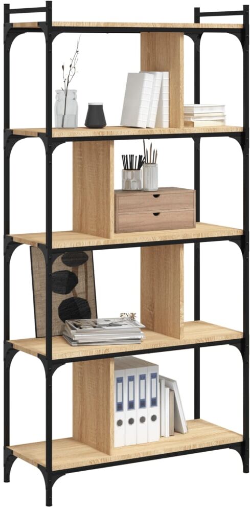 vidaXL Bibliothèque 5 niveaux chêne sonoma 76x32x158 cm