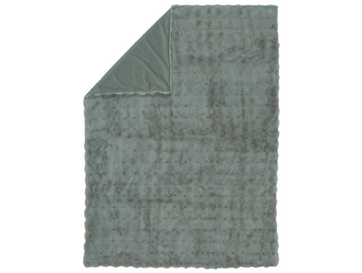 Novel Felldecke, Grau, Grün, Textil, Uni, 150x200 cm, pflegeleicht, Heimtextilien, Wohntextilien, Decken, Kuscheldecke