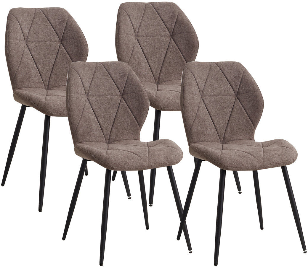 Corrigan Studio Miko 50 cm H Velvet Side Chair Brown 86cm H X 48cm W X 47.5cm D