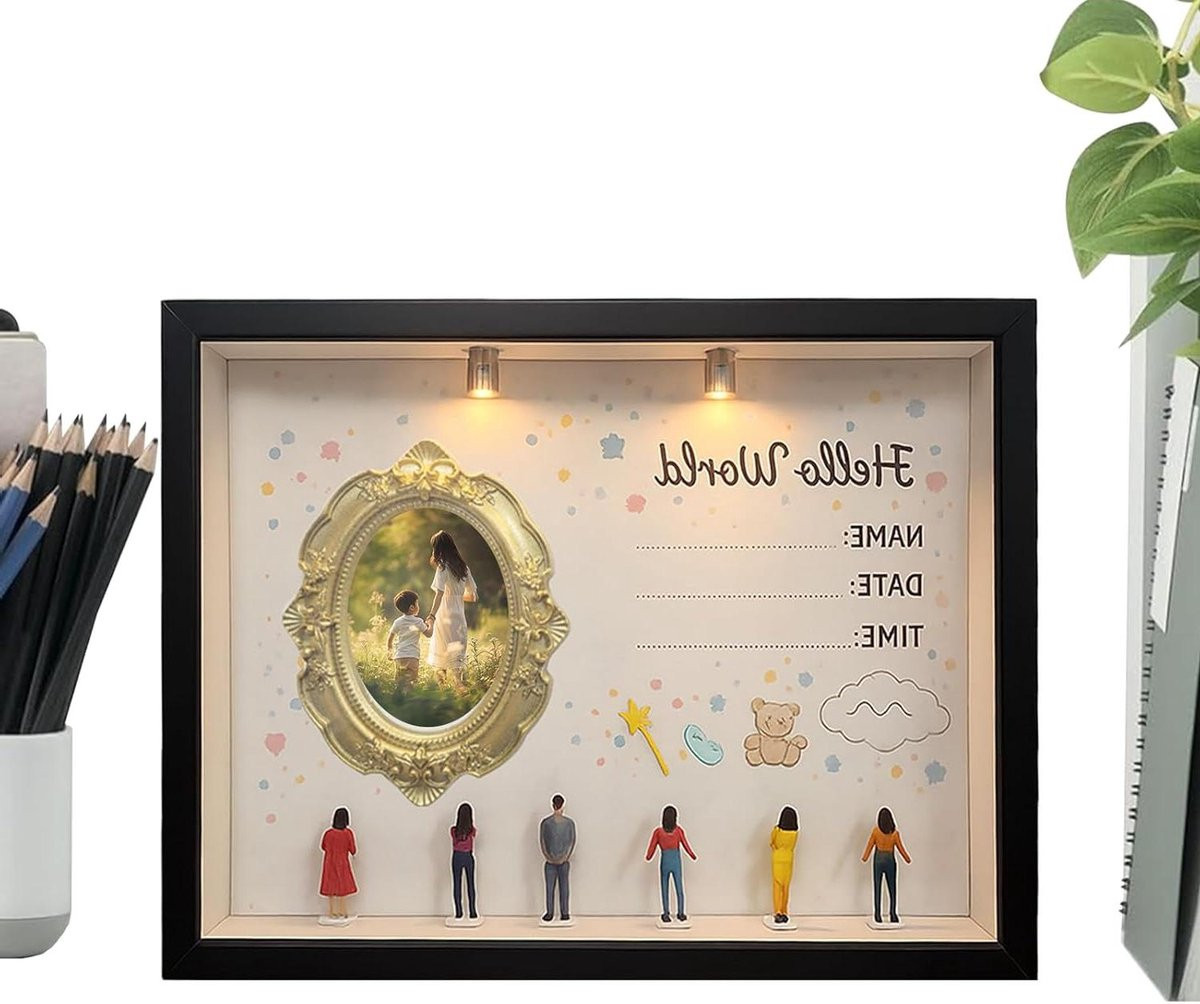 Herdenking Memory Box DIY Aandenken Display voor Kinderen met Ingebouwd Licht - 21,7 x 26,7 cm