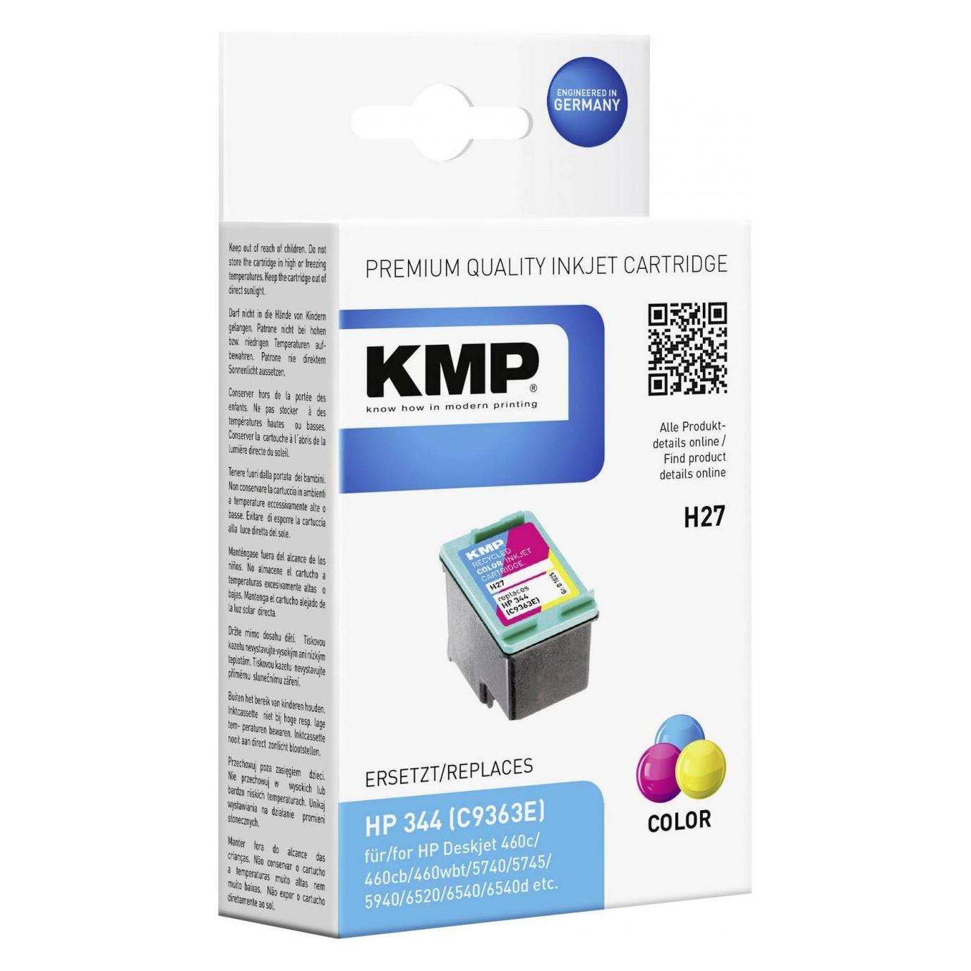 KMP H27 Tintenpatrone color kompatibel mit HP C 9363 E (C, M, Y) (1025,4344)