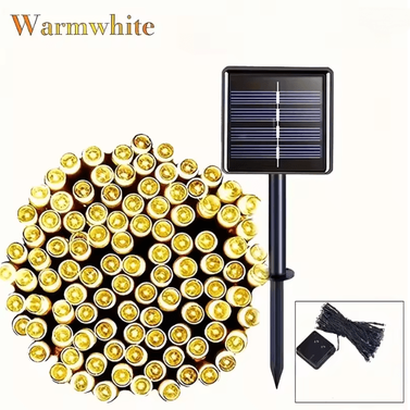 Inspire Essentials TwinkleGlow Solar String Lights For Patio And Garden b 200led 22m