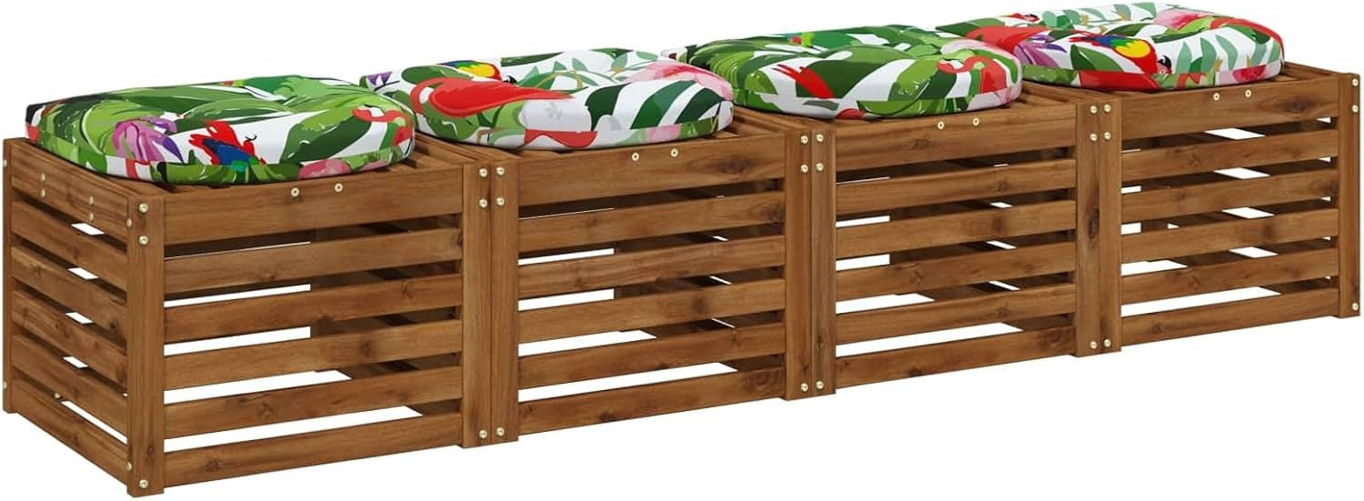 Set van 4 meerkleurige zitkussens van 100% polyester