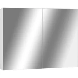 vidaXL Bad-Spiegelschrank Weiß 80x15x60 cm MDF