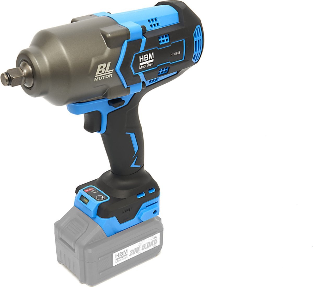 HBM Slagmoersleutel 20 Volt, 1/2 inch, 1000 Nm, Blauw (Body)