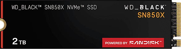 Disco duro SSD interno 2TB - Western Digital WD_BLACK SN850X NVMe SSD, Hasta 7300 MB/s lectura, M.2 2280, Negro