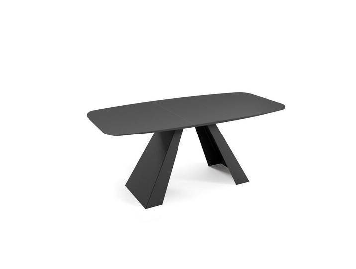 Feldmann-Wohnen Esstisch Myron Schwarz Molet / Schwarz 180/220 / 90 / 76cm, Metall, Rechteckig,Rechteckig, Wange, 90x76x180 cm, Esszimmer, Esstische
