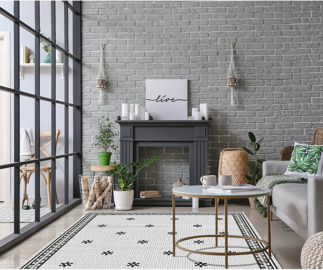 Brayden Studio Buyse Vinyl Machine Printed Area Rug Rectangle 3'11.2" x 5'6.9"