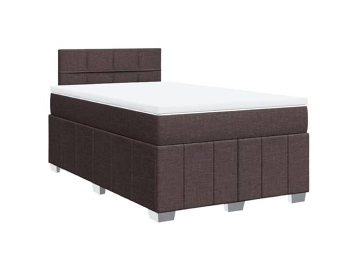 KTHLBRH Boxspringbett 120 x 190 cm Dunkelbraun Verstellbare LED-Leuchten, Taschenfederkernmatratze, waschbarer Matratzenbezug