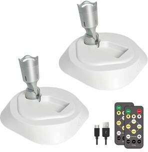 Uplift Picks Rechargeable Wireless Art Spotlights With Remote 2 Pack white Two Light