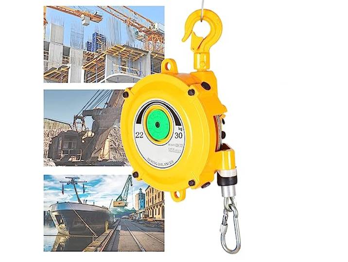 PUMPIE Einziehbarer Federzug, Einstellbarer Federzug Balancer Mit 1.5m Seilzug Und Haken, Werkstätten Und Kfz-Ausstattung, für Fließband Mit Montagezubehör (Size : 22-30kg)