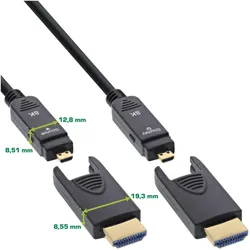 InLine HDMI AOC Kabel, Ultra High Speed HDMI Kabel, 8K4K, schwarz, 10m (40 m), Videokabel, Schwarz
