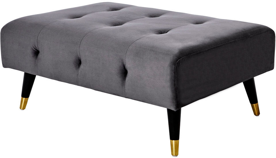 Mercury Shiflet 95 cm W Velvet Tufted Rectangle Footstool Platin Grey 44cm H X 95cm W X 72cm D