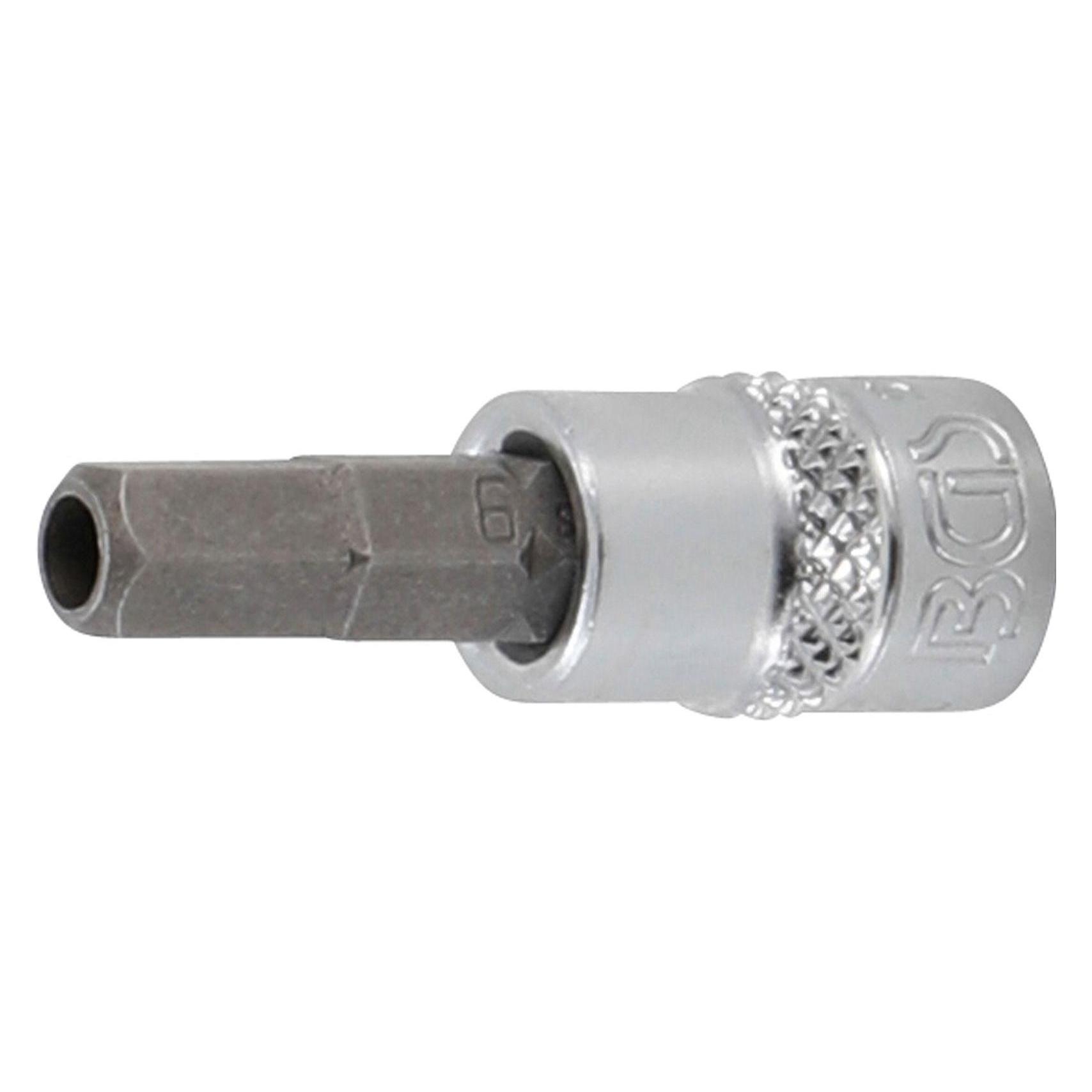 BGS Bit-Einsatz | Antrieb Innenvierkant 6,3 mm (1/4") | Innensechskant mit Bohrung 6 mm (5156-6)