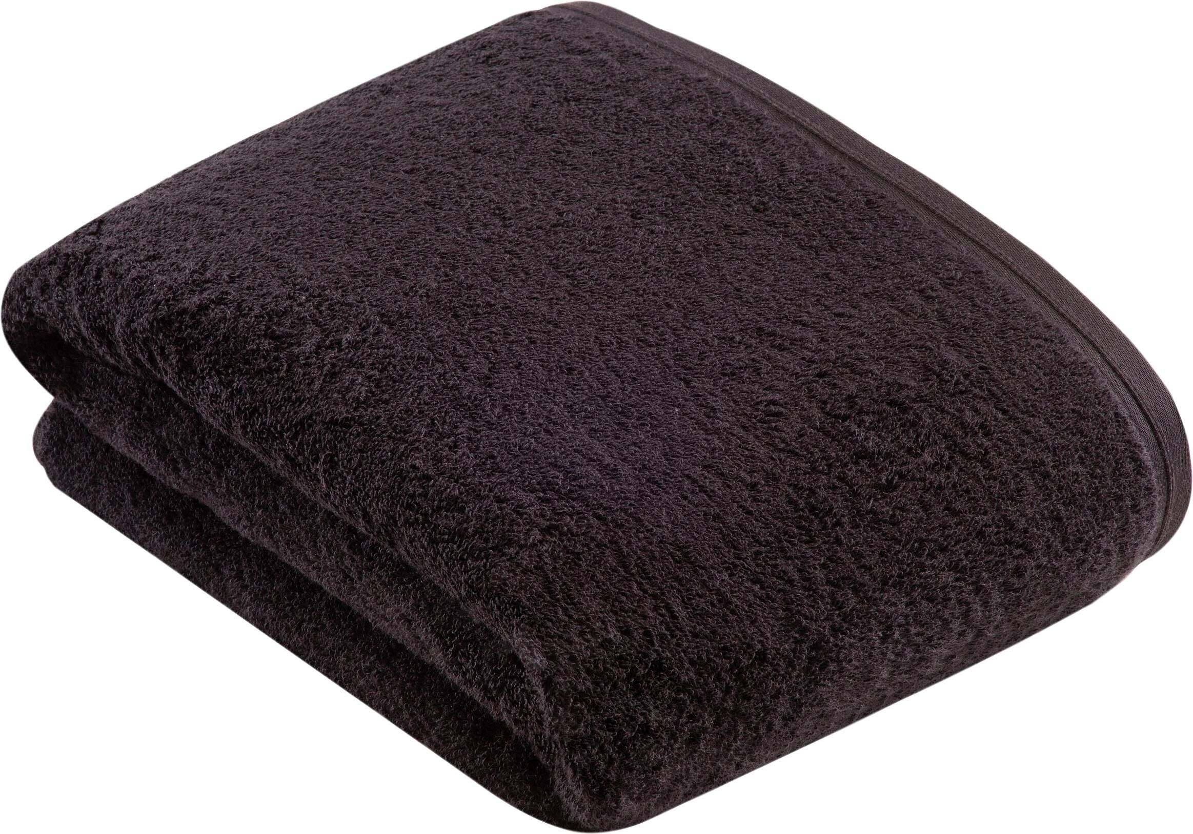 Badetuch VOSSEN "Vegan Life", grau (anthrazit), B:100cm L:150cm, Webfrottier, Obermaterial: 100% Baumwolle, Handtücher, Badetuch, 100% vegan anthrazit B/L: 100cmx150cm, 1 Stk., Webfrottier